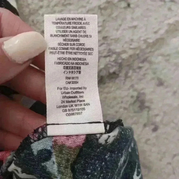 Free People Womens Drift Away Black Print Cold Shoulder Tunic Dress/ Top S - Picture 12 of 15